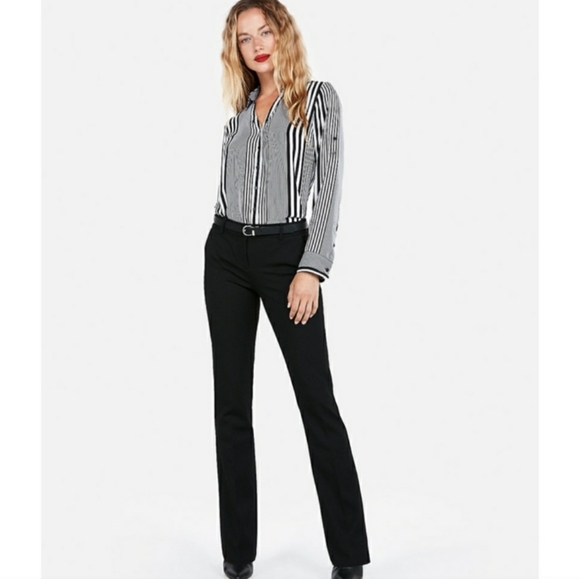 Express Columnist Barely Boot Mid Rise Black Pant 12 Short NWT - Picture 11 of 11